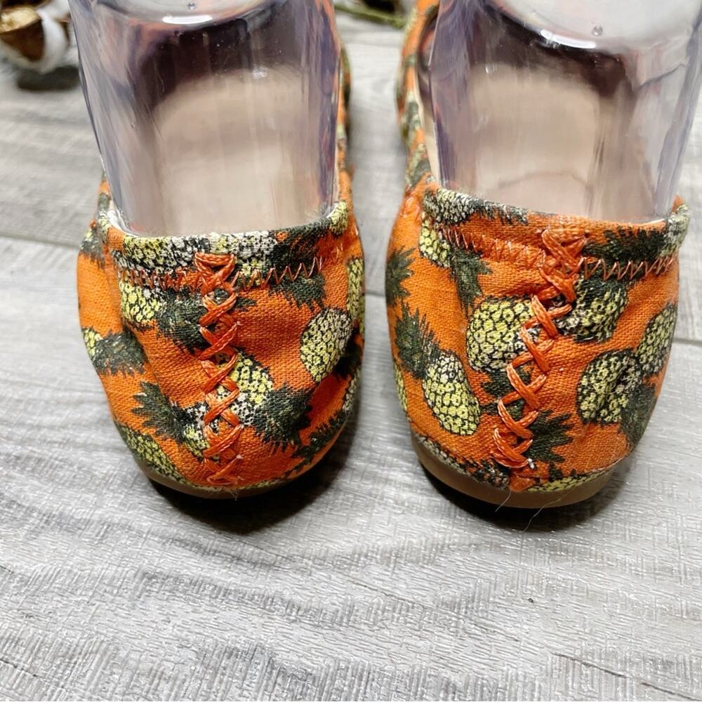 Lucky Brand Emmie Pineapple Canvas Slip On Ballet Flats Orange Yellow Size 7.5M - Picture 6 of 7